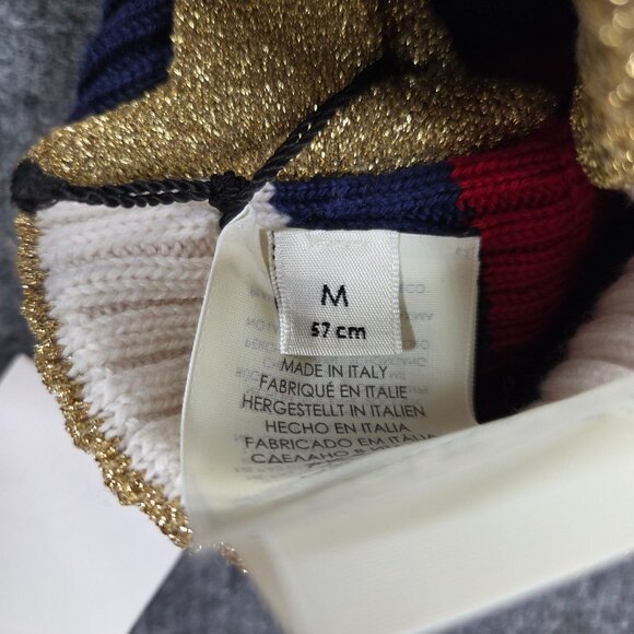 GUCCI SYLVIE WEB WOOL HEADBAND Red/Blue/White/Gold Knit NEW W/ Tags RARE Medium - Picture 12 of 13